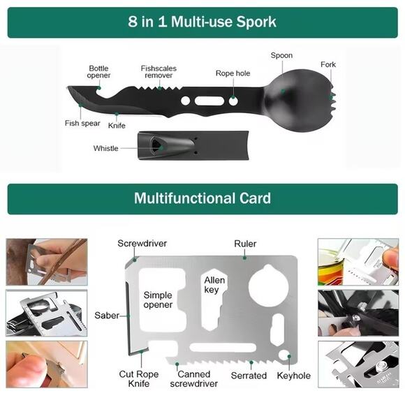 Emergency Survival Prepper Kit First Aid Bug out Military 204 Pieces Set -US - Picture 5 of 7